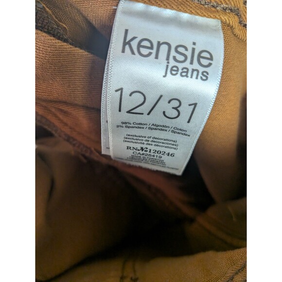 Kensie Jeans Women 12/31 Brown High Waist Wide Leg Pockets Boho Jeans Ankle NWT - Picture 11 of 16
